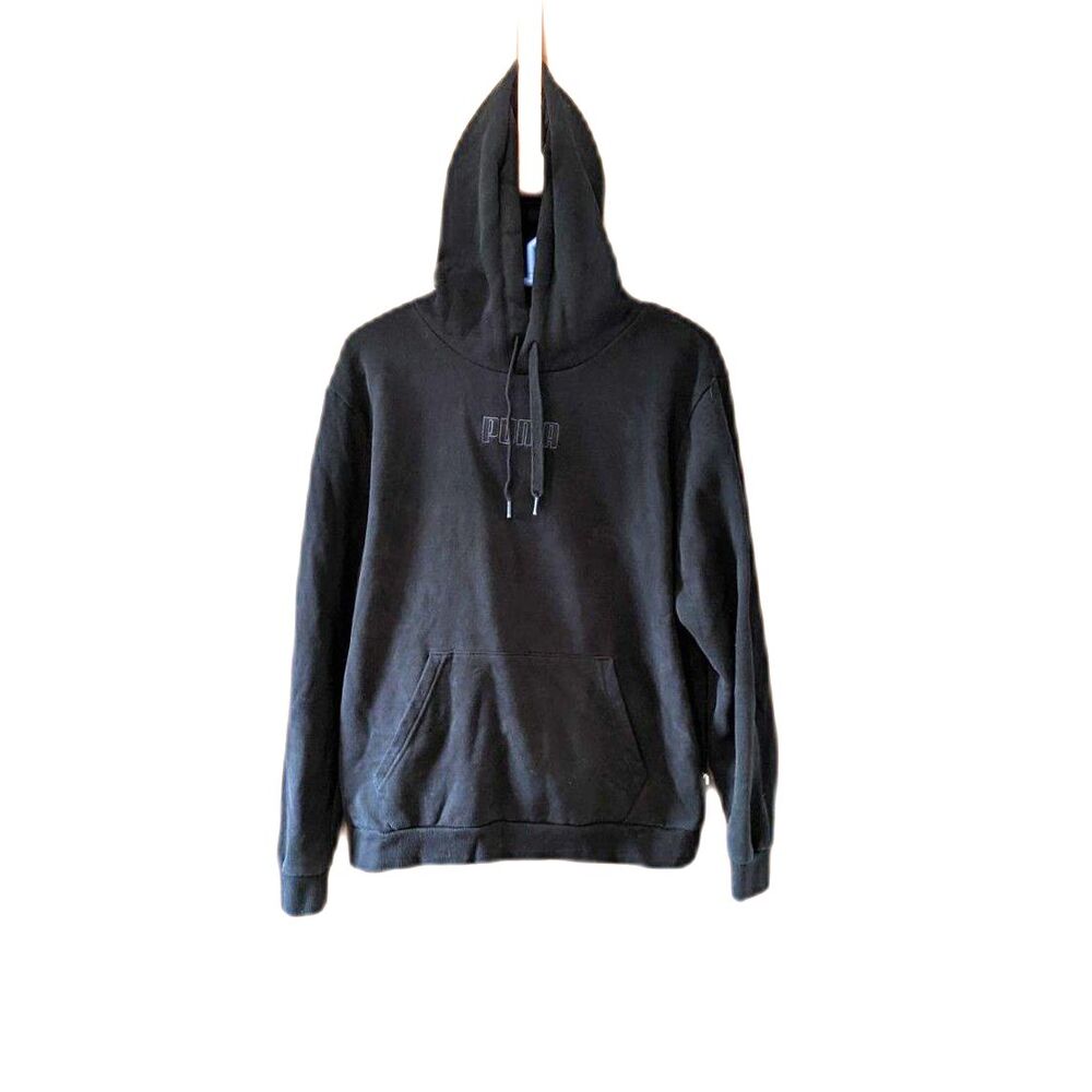 Puma Essentials Logo Lab Pull Over Hoodie Sweatshirt Black Sz M Gorpcore Skater